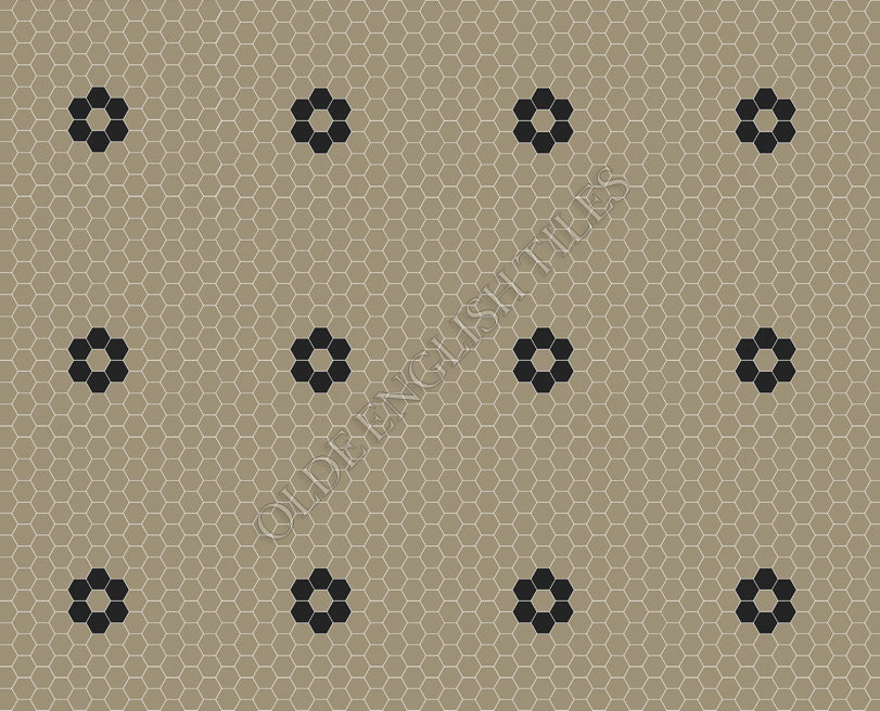 Mosaic Tiles -  Algonquin 25 Light Grey with Black Pattern