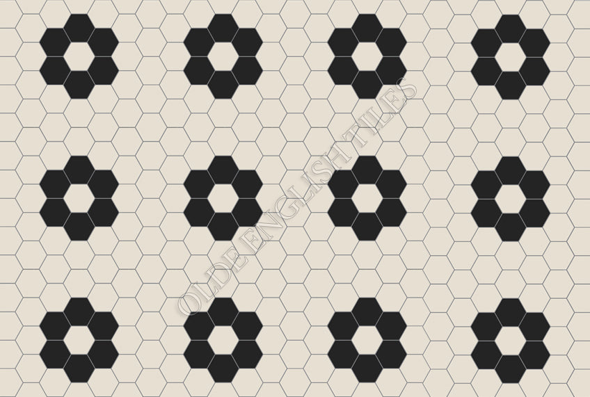 Mosaic Tiles -  Algonquin 50 White with Black Pattern