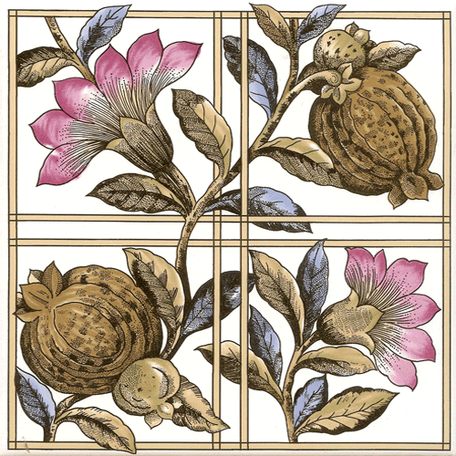 Fireplace and Hearth tiles -  Pomegranate hearth tile