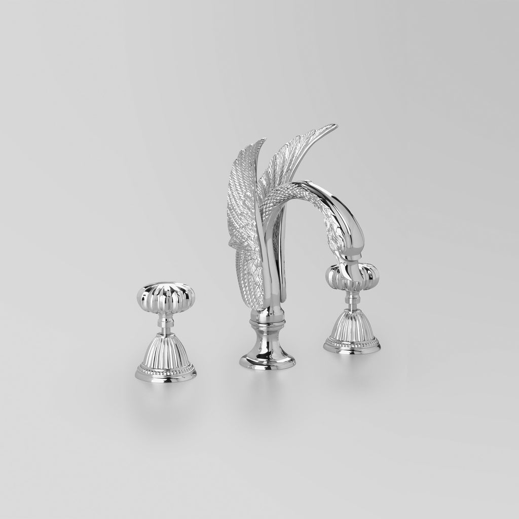 Tap Ware, Showers and Accessories -  Classic Swan Basin Set 120mm fixed spout