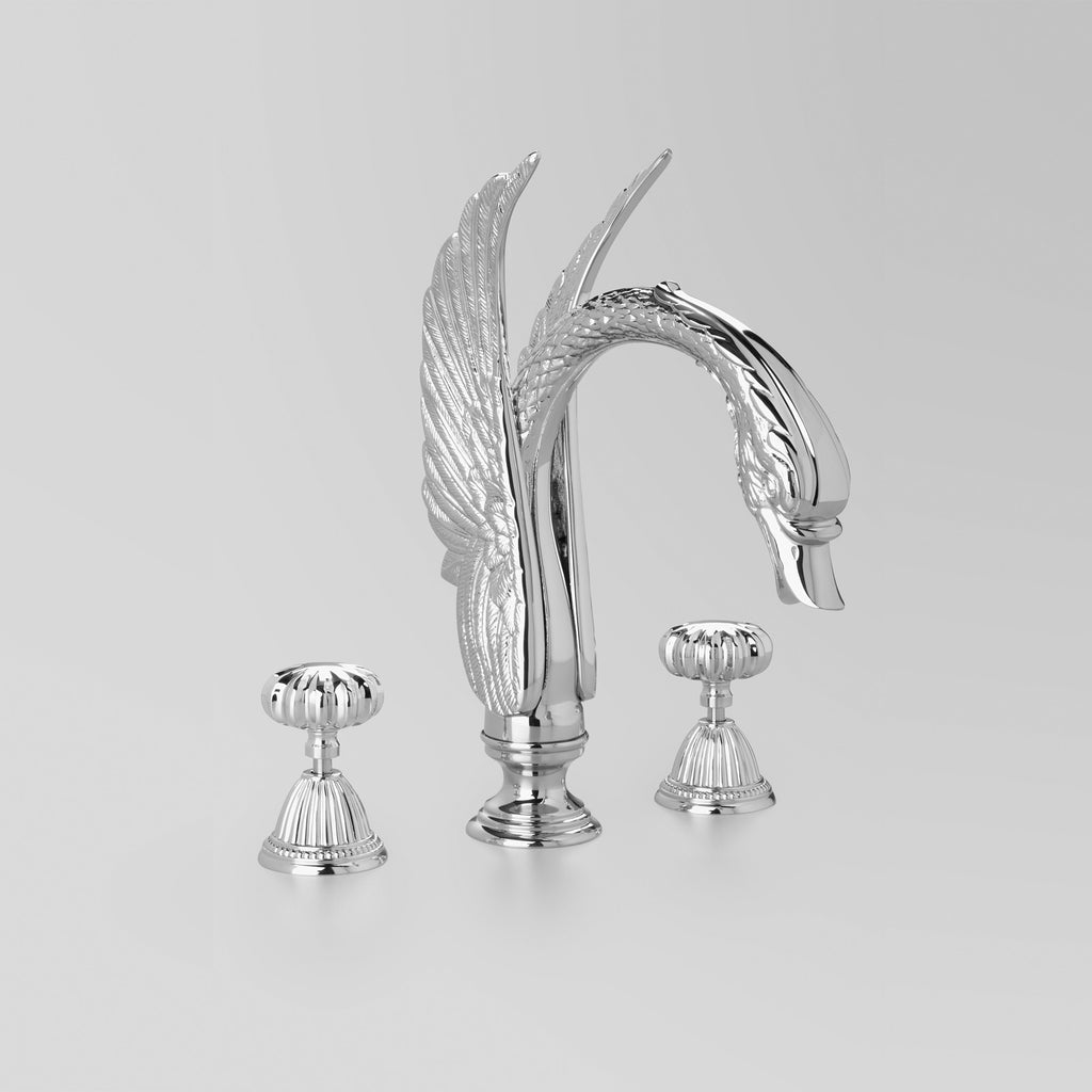 Tap Ware, Showers and Accessories -  Classic Swan Hob Spa Set 185mm quick fix spout including bodies & tee