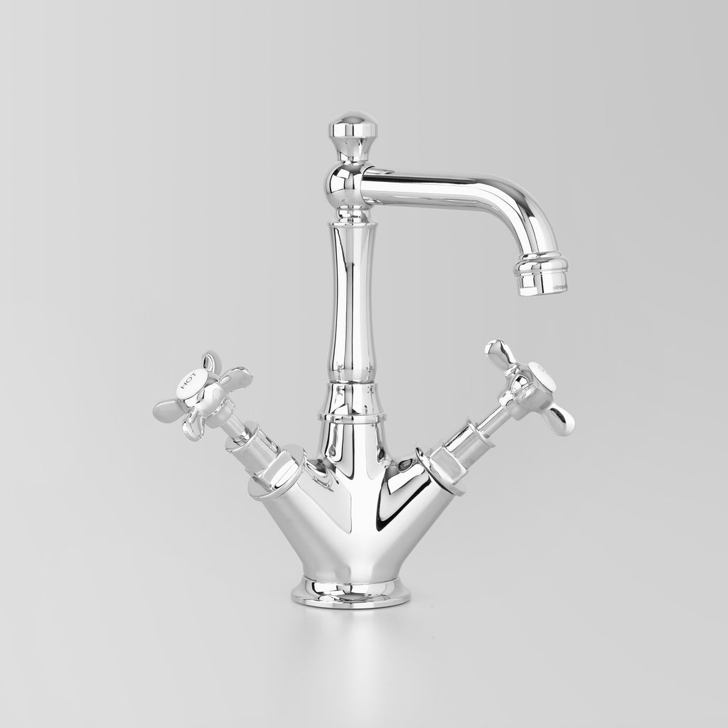 Tap Ware, Showers and Accessories -  Classic Olde English Basin Twinner V3 110mm swivel spout