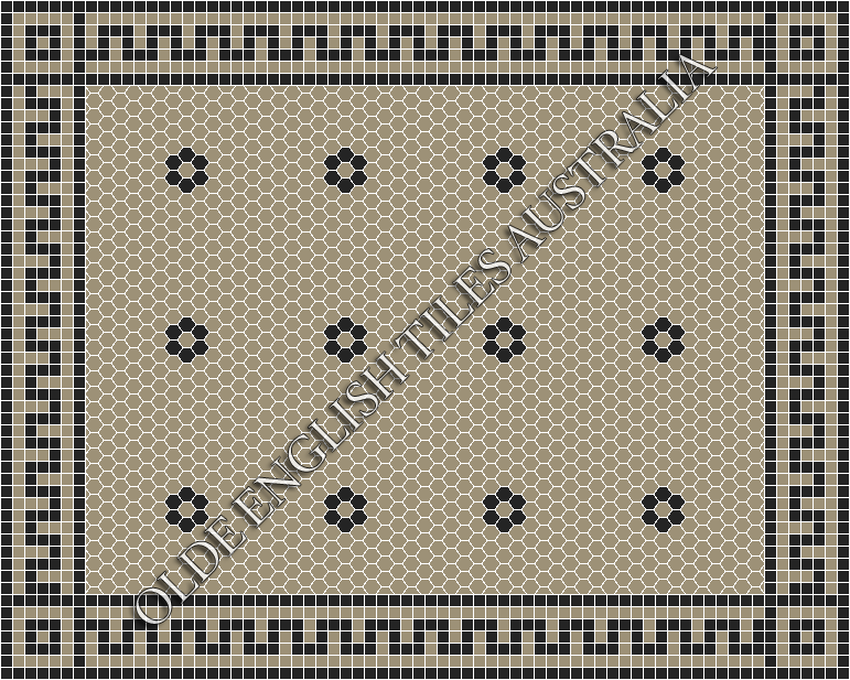 Classic Mosaic Patterns - Algonquin 25 Light Grey with Black Pattern