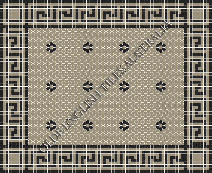 Classic Mosaic Patterns - Algonquin 25 Light Grey with Black Pattern