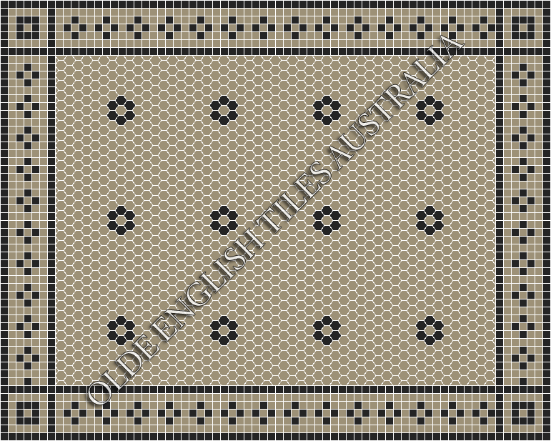 Classic Mosaic Patterns - Algonquin 25 Light Grey with Black Pattern