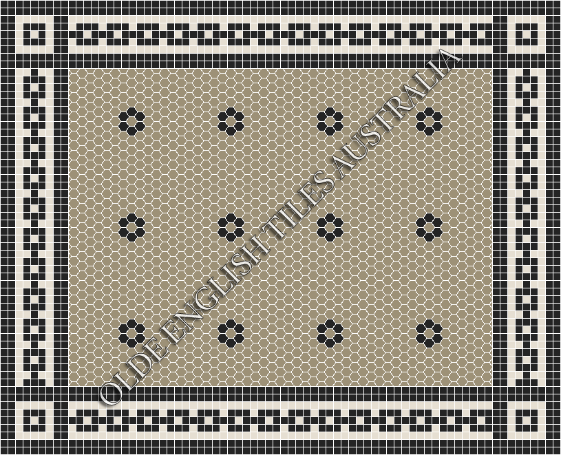 Classic Mosaic Patterns - Algonquin 25 Light Grey with Black Pattern