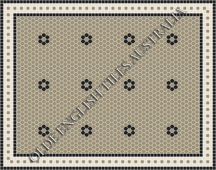 Classic Mosaic Patterns - Algonquin 25 Light Grey with Black Pattern