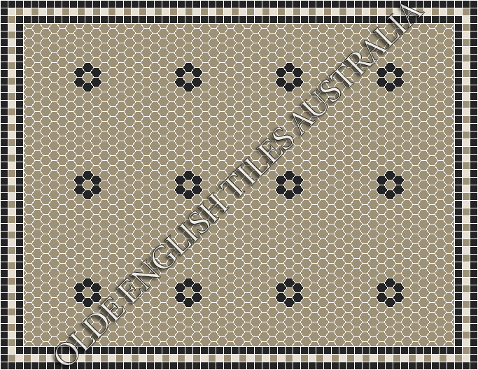 Classic Mosaic Patterns - Algonquin 25 Light Grey with Black Pattern