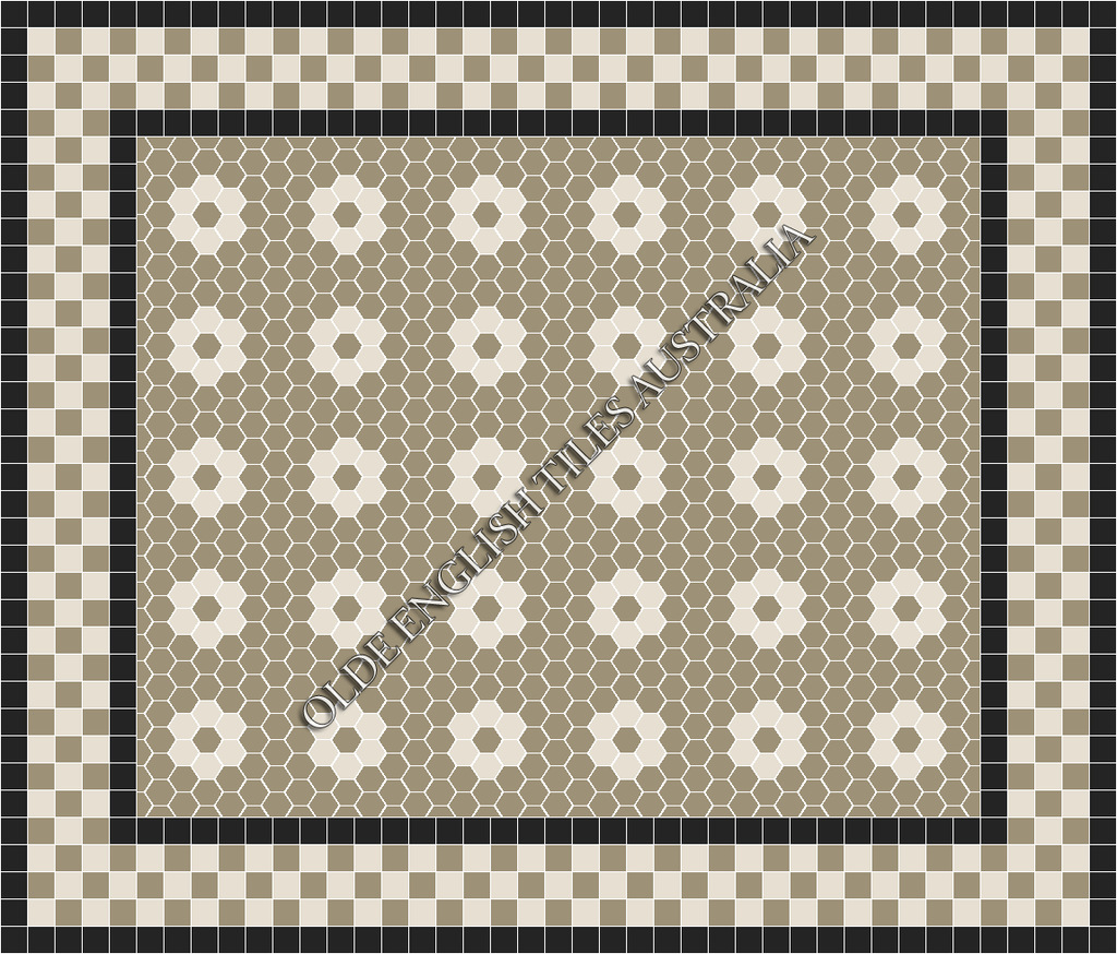 Mosaic Tiles - Algonquin 50 Light Grey with White Pattern