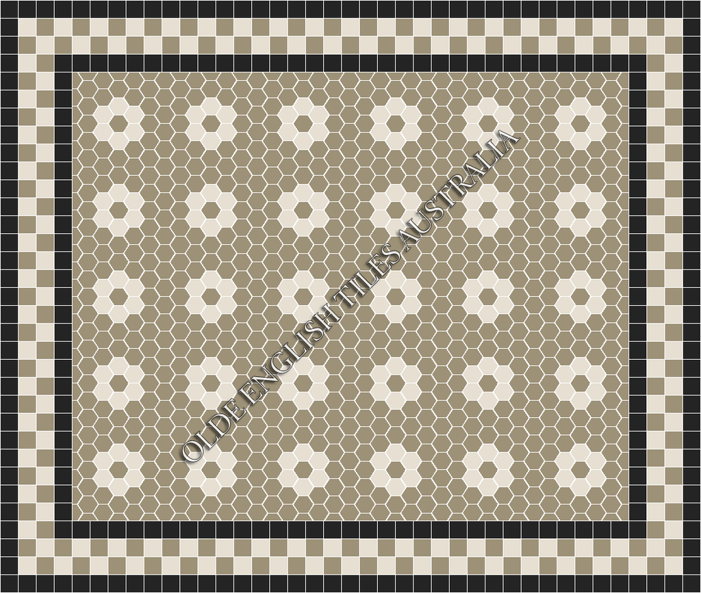Mosaic Tiles - Algonquin 50 Light Grey with White Pattern