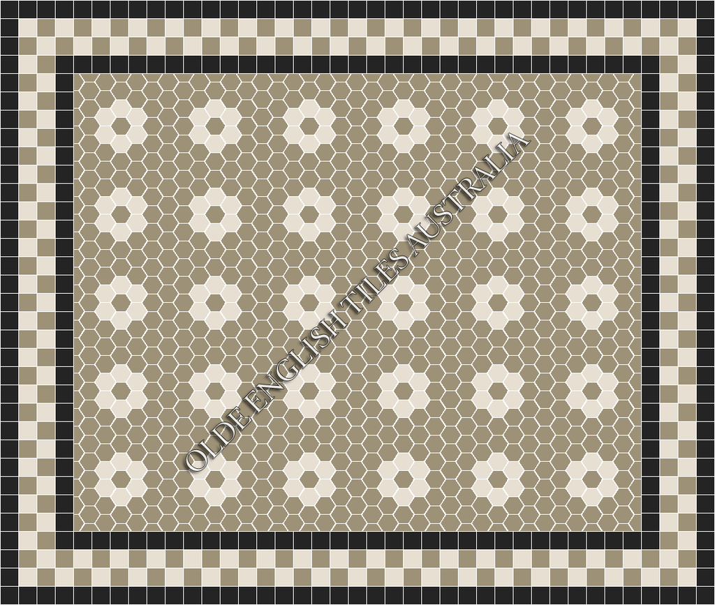 Classic Mosaic Patterns - Algonquin 50 Light Grey with White Pattern
