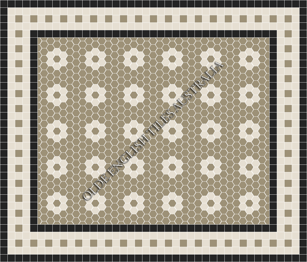 Classic Mosaic Patterns - Algonquin 50 Light Grey with White Pattern