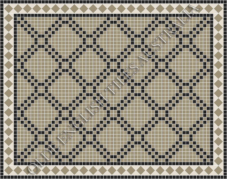 Classic Mosaic Patterns - Astoria 20 Light Grey with Black Pattern