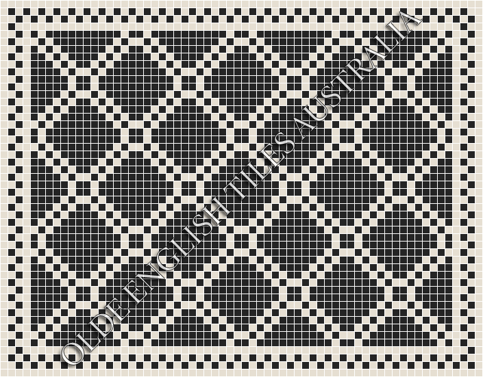 Classic Mosaic Patterns - Astoria 20 Black with White Pattern