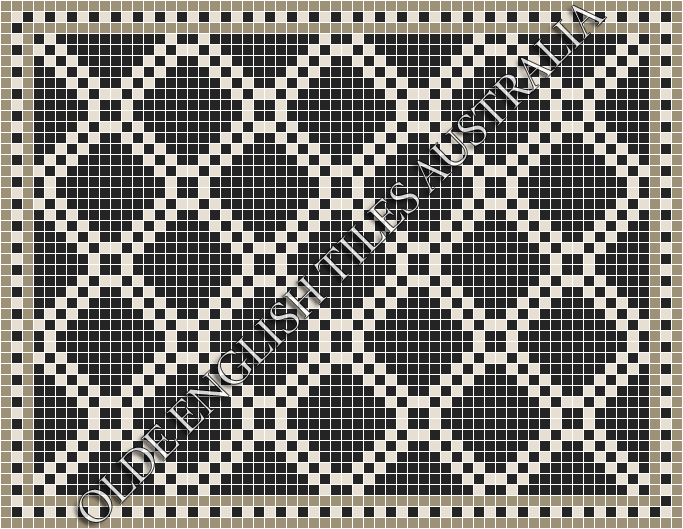 Classic Mosaic Patterns - Astoria 20 Black with White Pattern