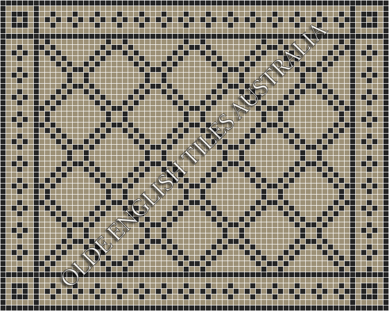 Classic Mosaic Patterns - Astoria 20 Light Grey with Black Pattern