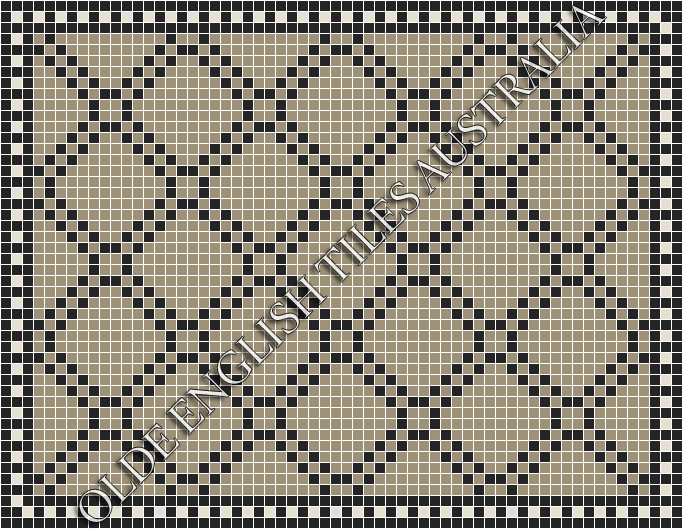 Mosaic Tiles - Astoria 20 Light Grey with Black Pattern