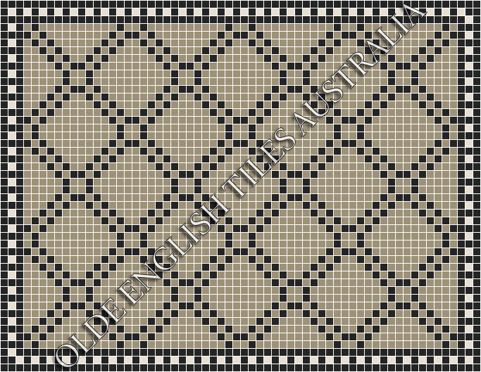 Classic Mosaic Patterns - Astoria 20 Light Grey with Black Pattern