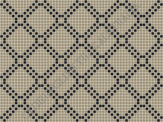 Mosaic Tiles -  Astoria 20 Light Grey with Black Pattern