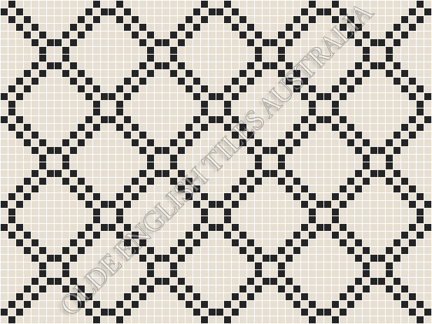 Mosaic Tiles -  Astoria 20 White with Black Pattern