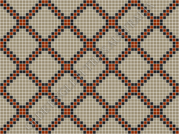 Classic Mosaic Patterns -  Astoria 20 Multi Light Grey with Black & Special Red Pattern