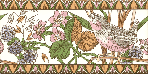 Victorian & Federation Wall Tiles -  Bird and Berries