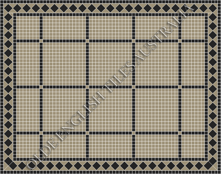 Classic Mosaic Patterns - Brooklyn 20 Light Grey with Black Pattern