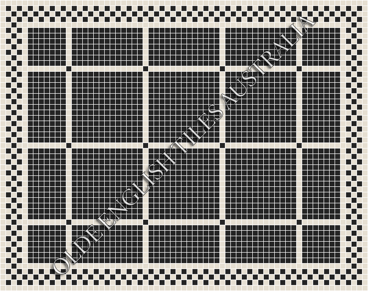 Classic Mosaic Patterns - Brooklyn 20 Black with White Pattern