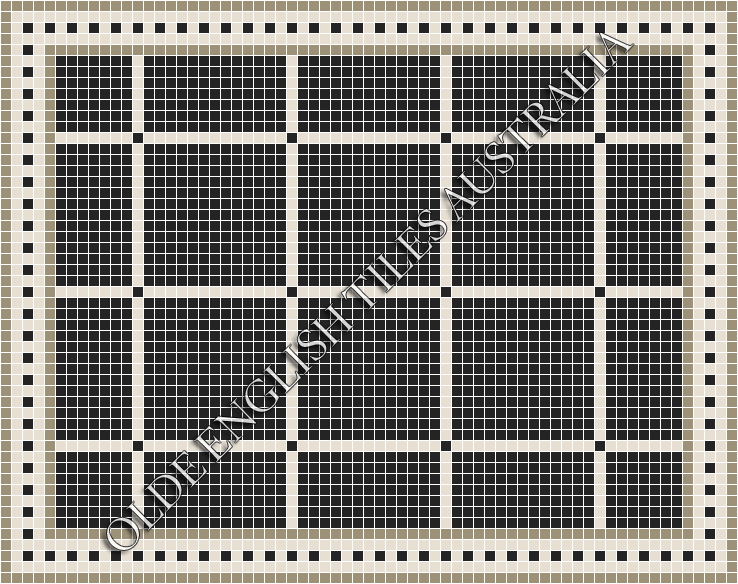 Classic Mosaic Patterns - Brooklyn 20 Black with White Pattern