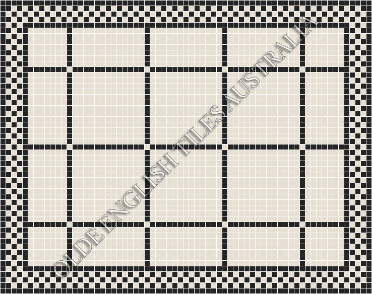 Classic Mosaic Patterns - Brooklyn 20 White with Black Pattern