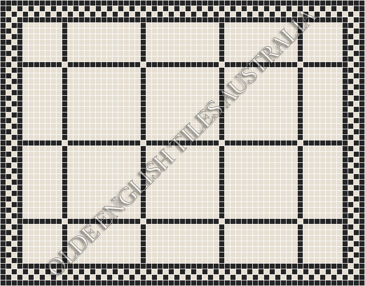 Classic Mosaic Patterns - Brooklyn 20 White with Black Pattern