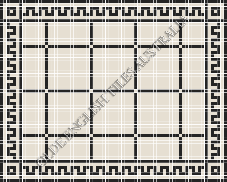Classic Mosaic Patterns - Brooklyn 20 White with Black Pattern
