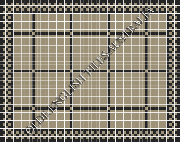 Classic Mosaic Patterns - Brooklyn 20 Light Grey with Black Pattern