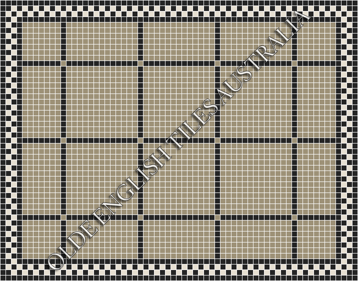Classic Mosaic Patterns - Brooklyn 20 Light Grey with Black Pattern