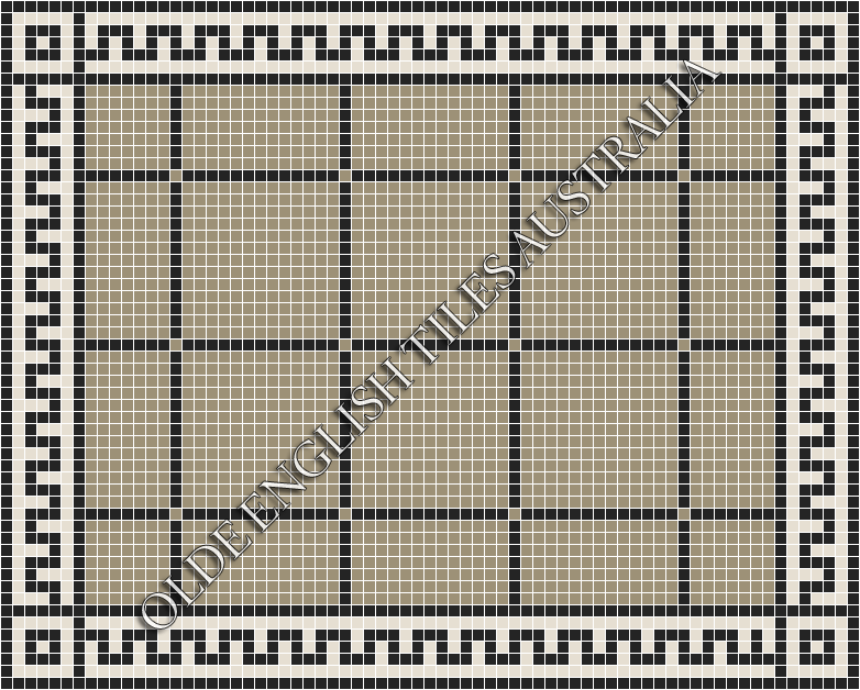 Classic Mosaic Patterns - Brooklyn 20 Light Grey with Black Pattern
