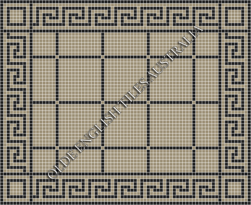 Classic Mosaic Patterns - Brooklyn 20 Light Grey with Black Pattern