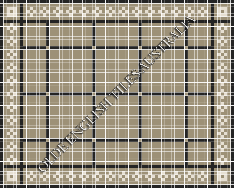 Classic Mosaic Patterns - Brooklyn 20 Light Grey with Black Pattern