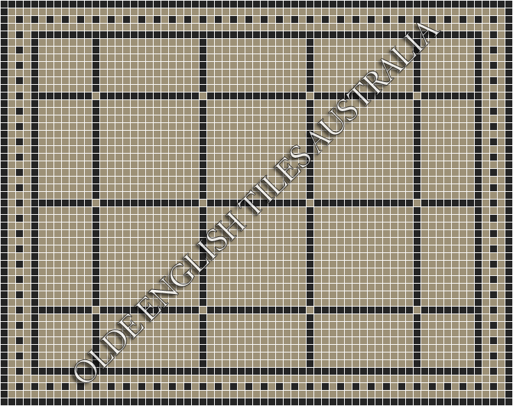 Classic Mosaic Patterns - Brooklyn 20 Light Grey with Black Pattern