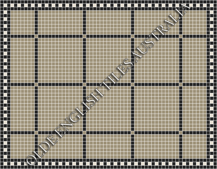 Classic Mosaic Patterns - Brooklyn 20 Light Grey with Black Pattern