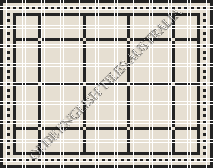 Classic Mosaic Patterns - Brooklyn 20 White with Black Pattern