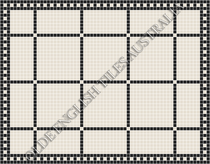 Classic Mosaic Patterns - Brooklyn 20 White with Black Pattern