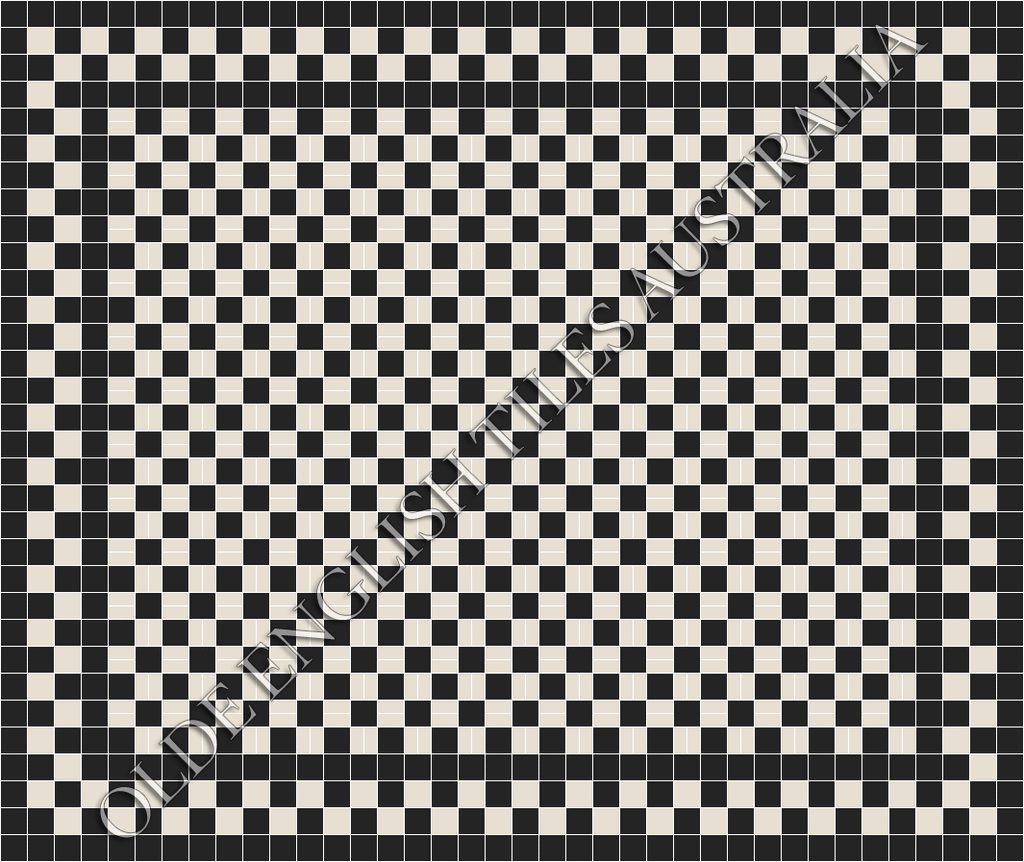 Classic Mosaic Patterns - Cannes 1 50 x 50 and 50 x 23.5 Black with White