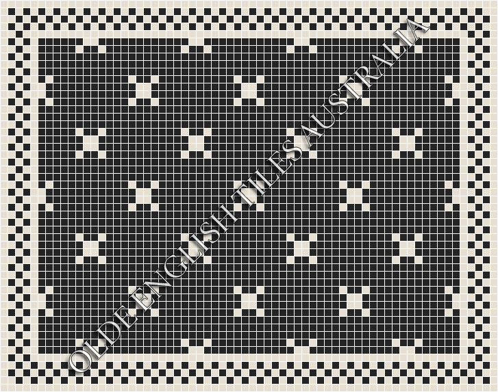 Classic Mosaic Patterns - Charleston 20 Black with White Pattern