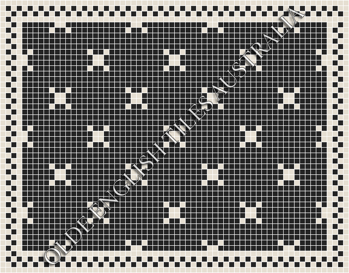 Classic Mosaic Patterns - Charleston 20 Black with White Pattern
