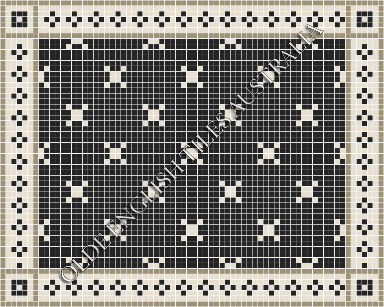 Classic Mosaic Patterns - Charleston 20 Black with White Pattern