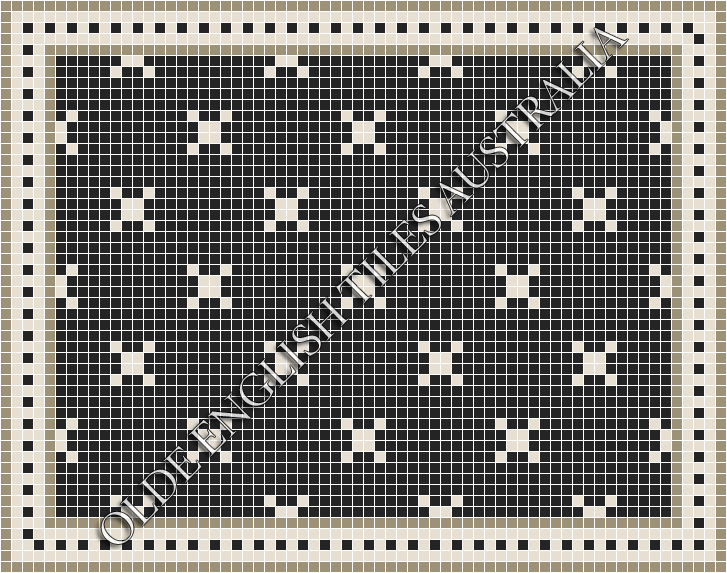 Classic Mosaic Patterns - Charleston 20 Black with White Pattern