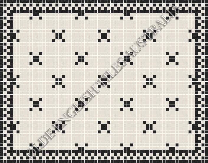 Classic Mosaic Patterns - Charleston 20 White with Black Pattern