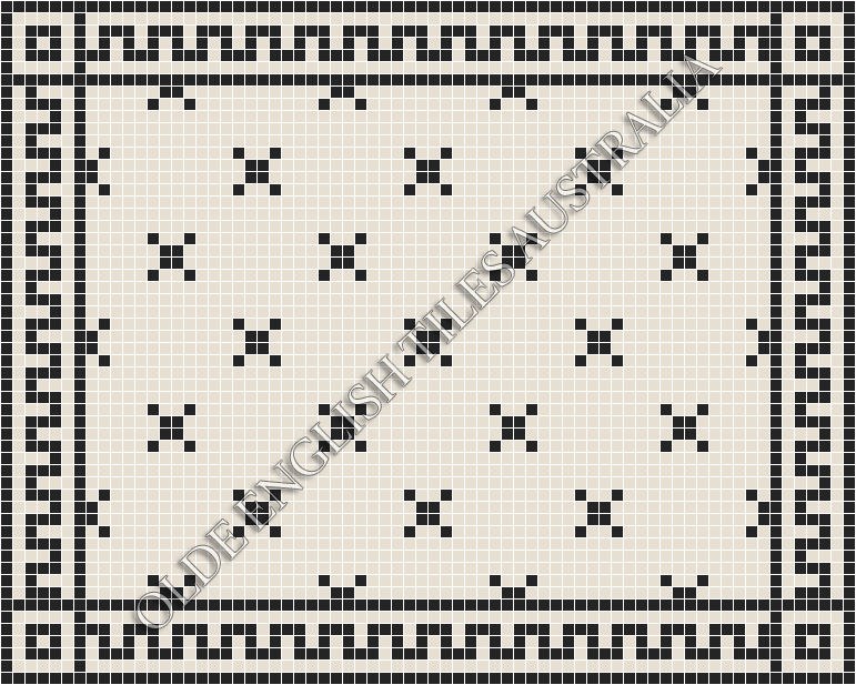 Classic Mosaic Patterns - Charleston 20 White with Black Pattern