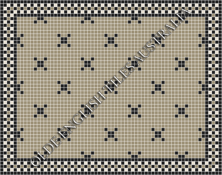 Classic Mosaic Patterns - Charleston 20 Light Grey with Black Pattern