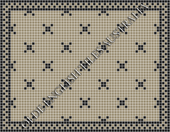 Classic Mosaic Patterns - Charleston 20 Light Grey with Black Pattern